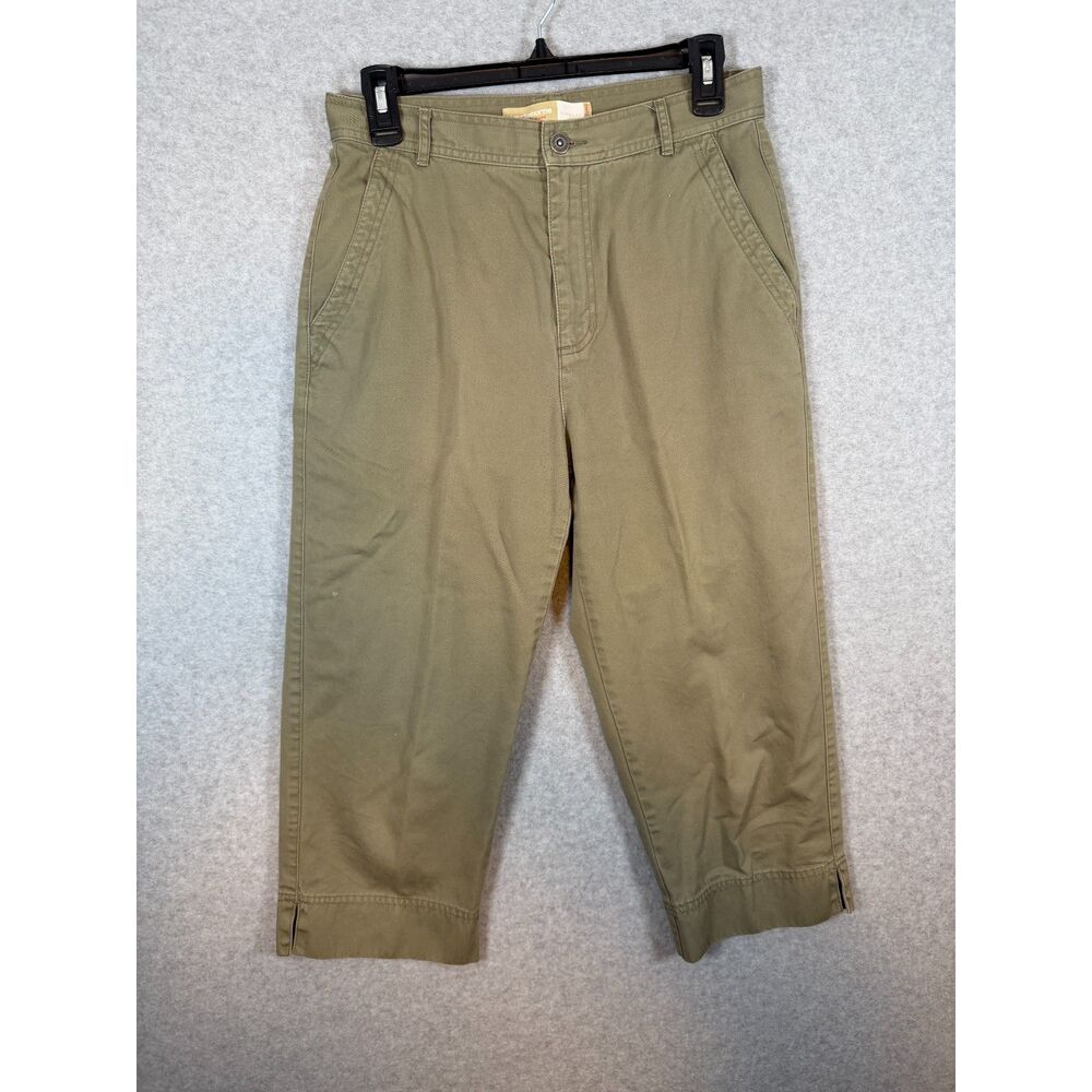 Liz Claiborne Lizwear Women’s 10 Olive Cotton Cropped Capri Pants 3830
